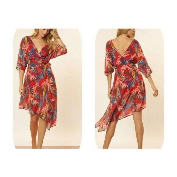Red Carter Eliza Cover-Up Wrap Dress Womens Size Small $185 - Picture 8 of 8